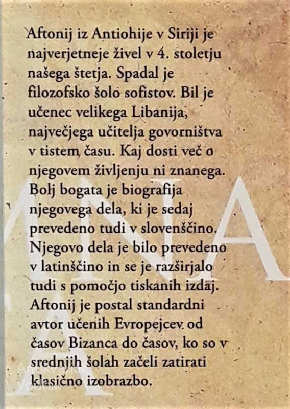 AFTONIJ PROGYMNASMATA, retorične vaje, priprave na javni nastop