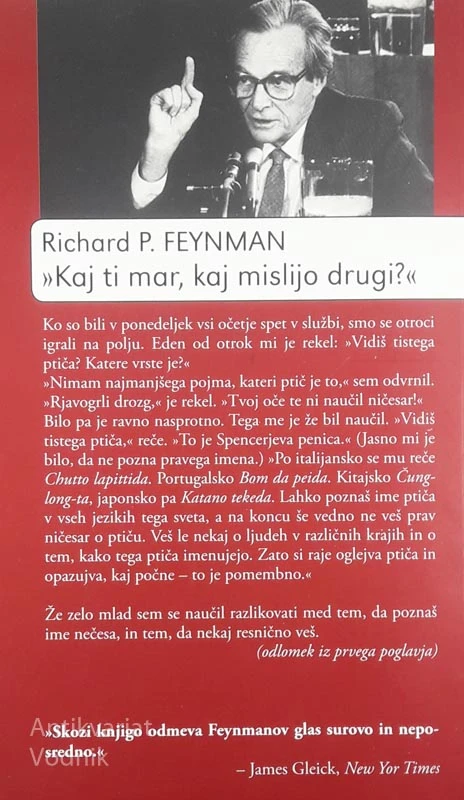 KAJ TI MAR, KAJ MISLIJO DRUGI?, Richard P. Feynman