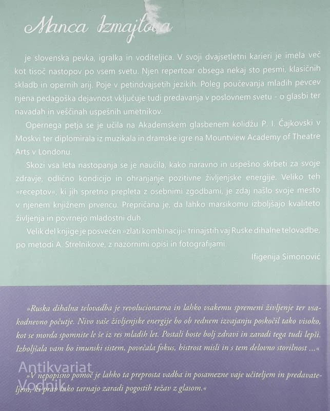 VDIHNI ŽIVLJENJE S POLNIMI PLJUČI, Manca Izmajlova