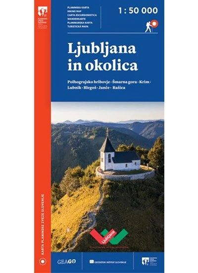 Ljubljana in okolica 1 : 50 000 (planinska karta) NOVO 2020