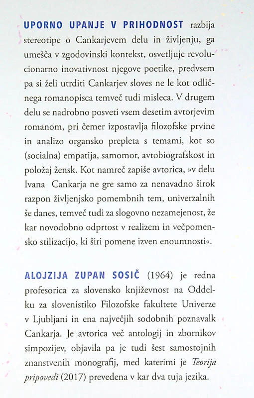 IVAN CANKAR: ROMANOPISEC IN MISLEC, Alojzija Zupan Sosič