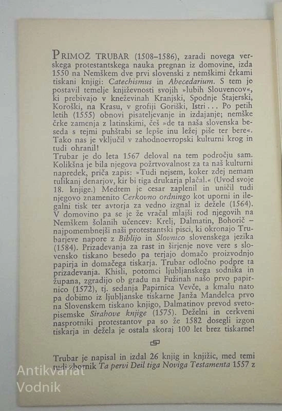 TA SLOVENSKI KOLEDAR 1557, Primož Trubar