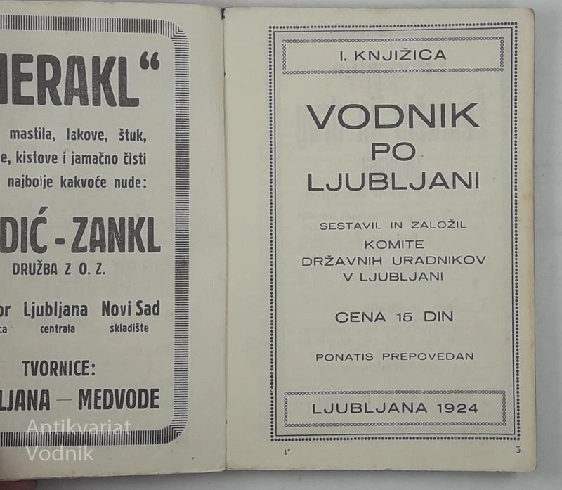 VODNIK PO LJUBLJANI – LJUBLJANA 1924
