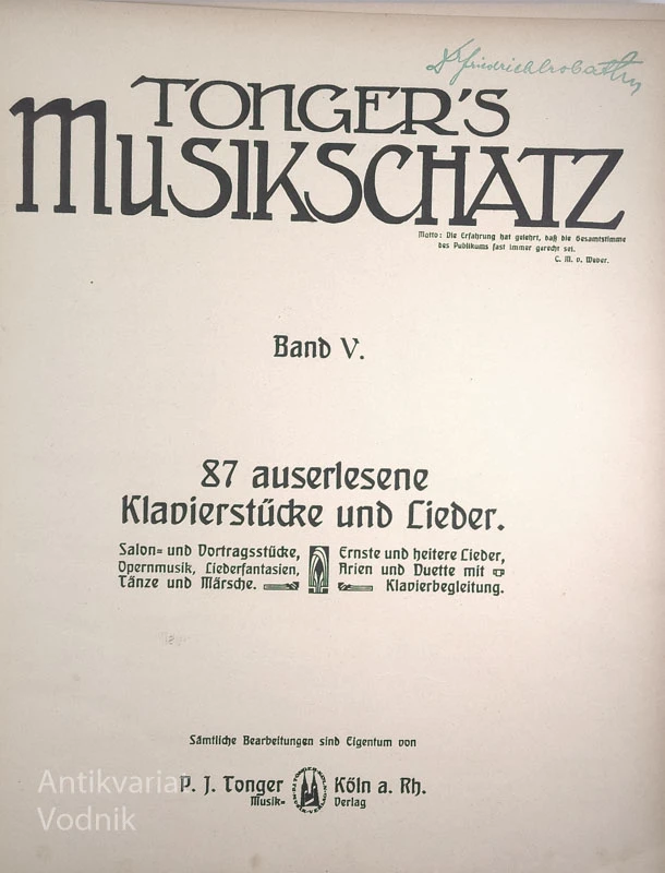 TONGERS MUSIKSCHATZ, BAND V