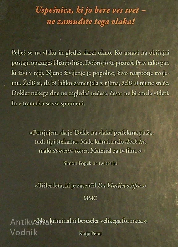DEKLE NA VLAKU, Paula Hawkins