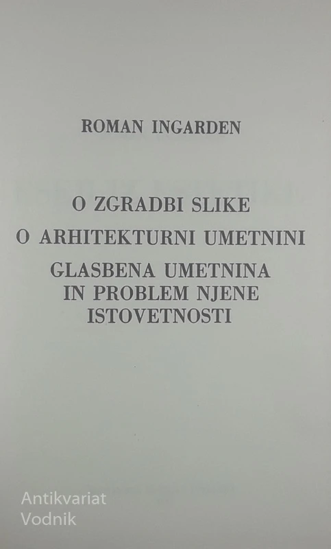 ESEJI IZ ESTETIKE, Roman Ingarden
