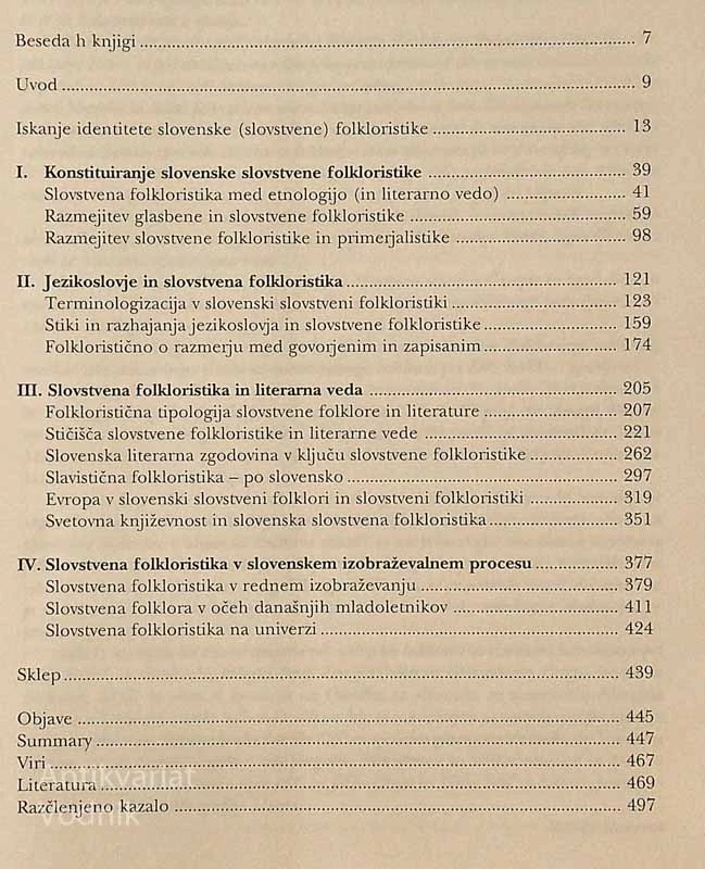 SLOVSTVENA FOLKLORISTIKA, Marija Stanovnik
