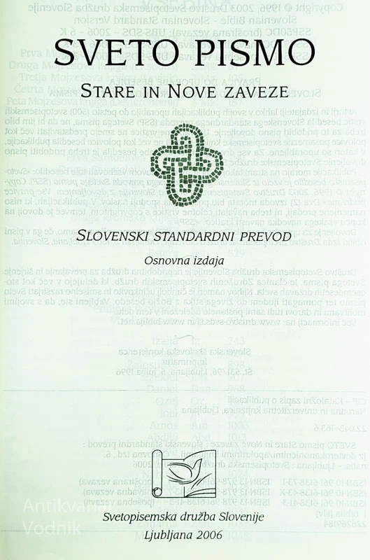 SVETO PISMO; SLOVENSKI STANDARDNI PREVOD