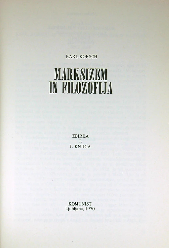 MARKSIZEM IN FILOZOFIJA, Karl Korsch