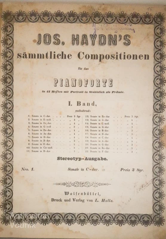 JOS. HAYDN’S SÄMMTLICHE COMPOSITIONEN FÜR DAS PIANOFIRTE