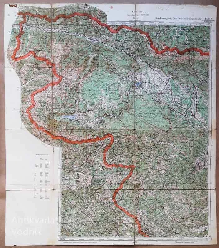 Karte von Jugoslawien, BLED, merilo 1 : 100 000, izdano leta 1931