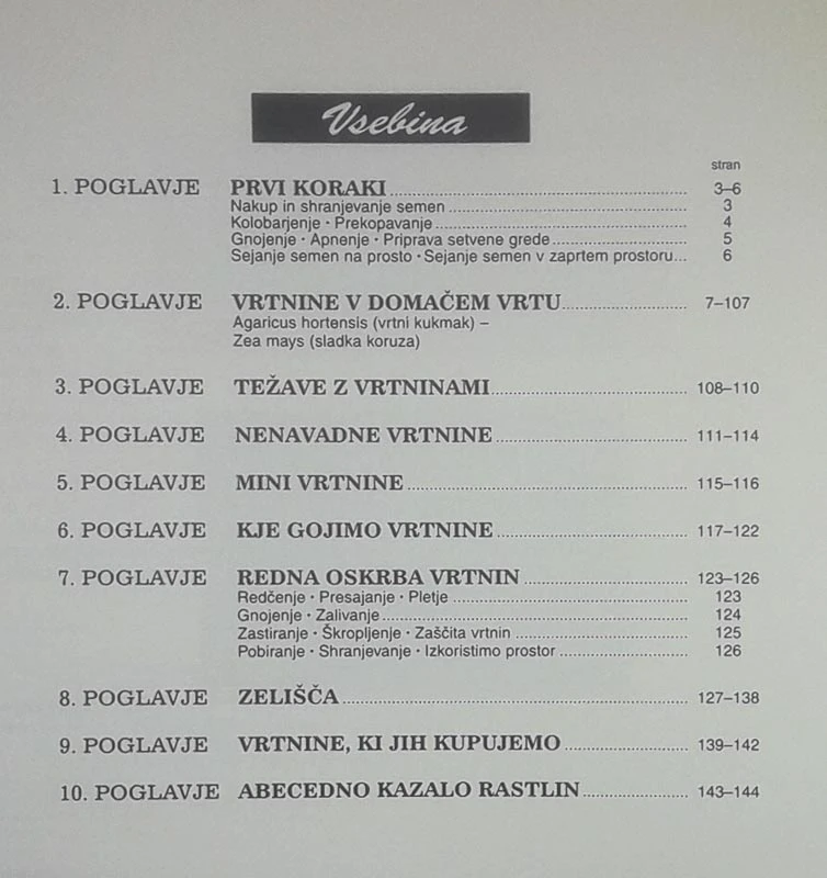 ZA SPRETNE VRTNARJE; ZELENJAVA, dr. D. G. Hessayon