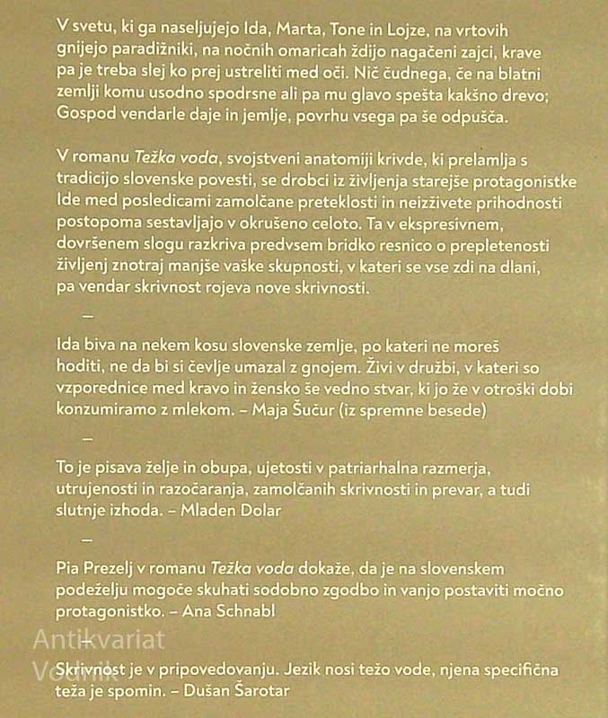 TEŽKA VODA, Pia Prezelj