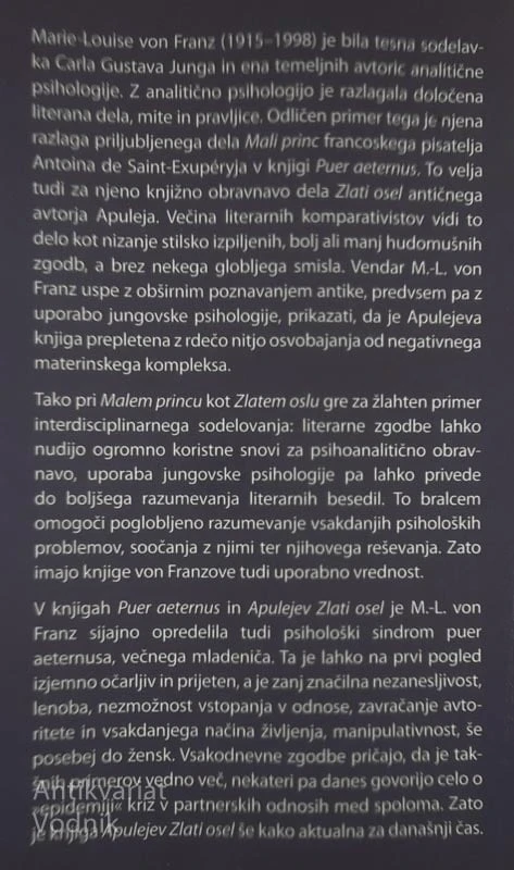 APULIJEV ZLATI OSEL, Marie-Louise von Franz