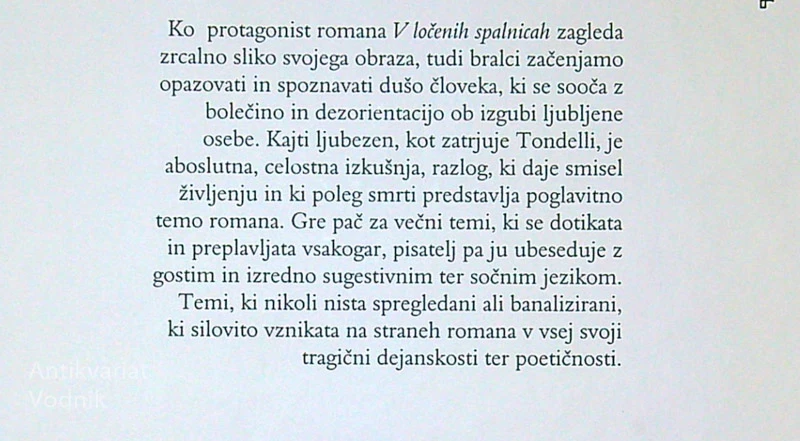 V LOČENIH SPLANICAH, Pier Vittorio Tondelli