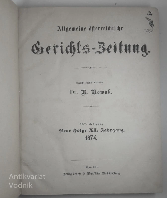 BERICHTS – ZEITUNG, dr. R. Nowak
