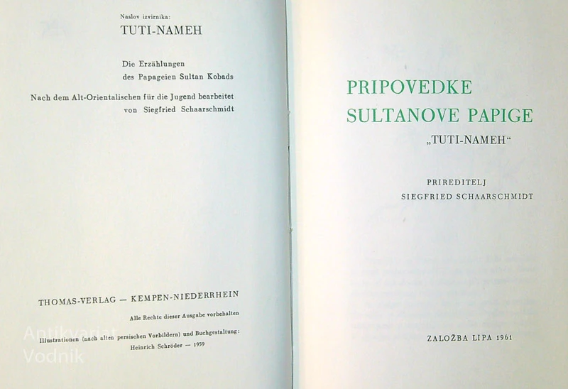 TUTI-NAMEH; PRIPOVEDKE SULTANOVE PAPIGE