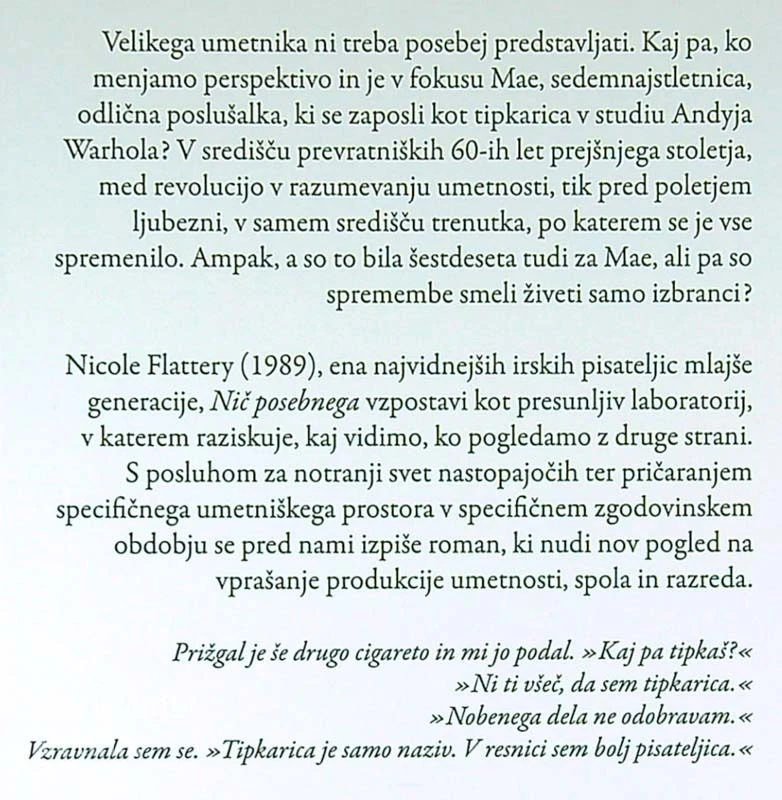 NIČ POSEBNEGA, Nicole Flattery
