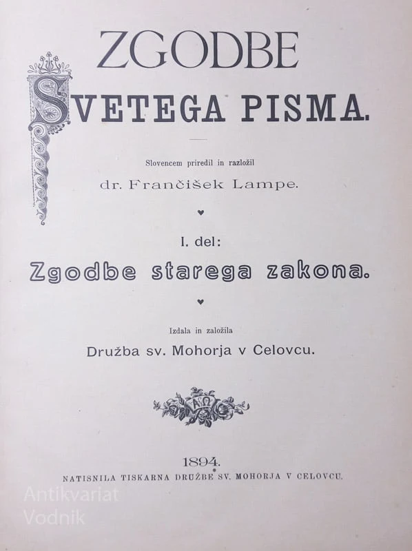 ZGODBE SVETGA PISMA priredil dr. Frančišek Lampe
