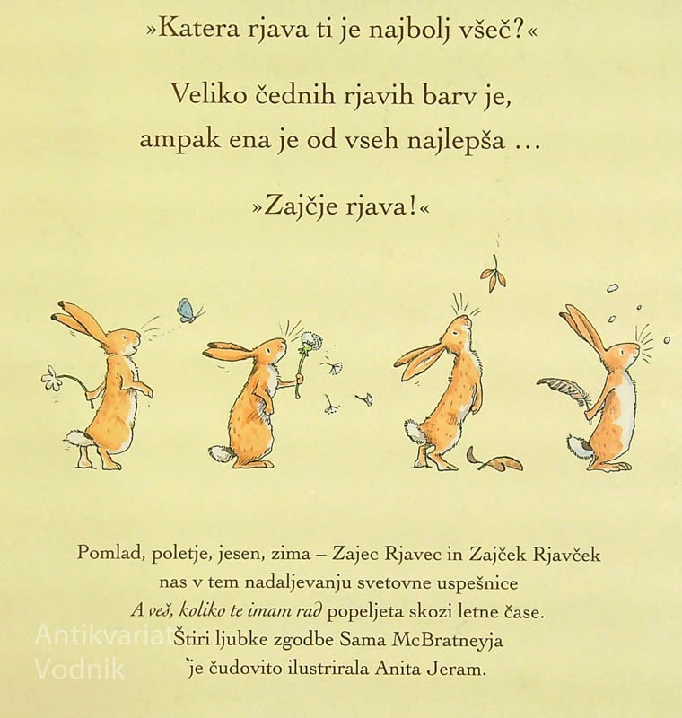 A VEŠ, KOLIKO TE IMAM RAD VSE LETO, Sam McBratney (ilustrirala Anita Jeram)