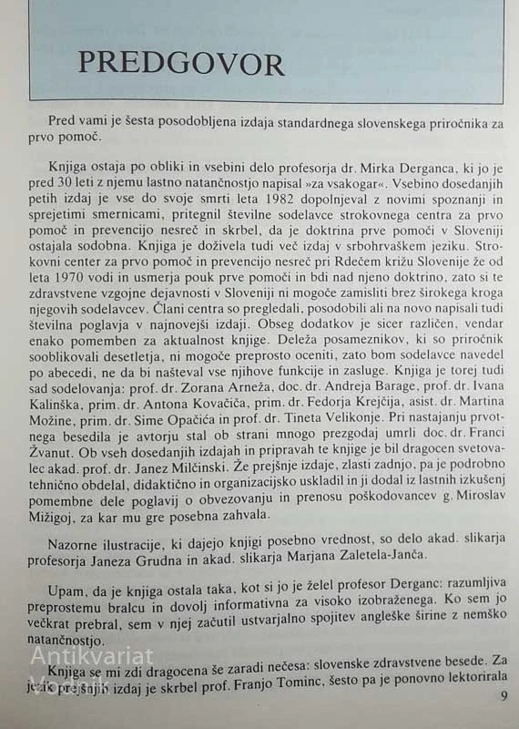 OSNOVE PRVE POMOČI ZA VSAKOGAR, Mirko Derganc