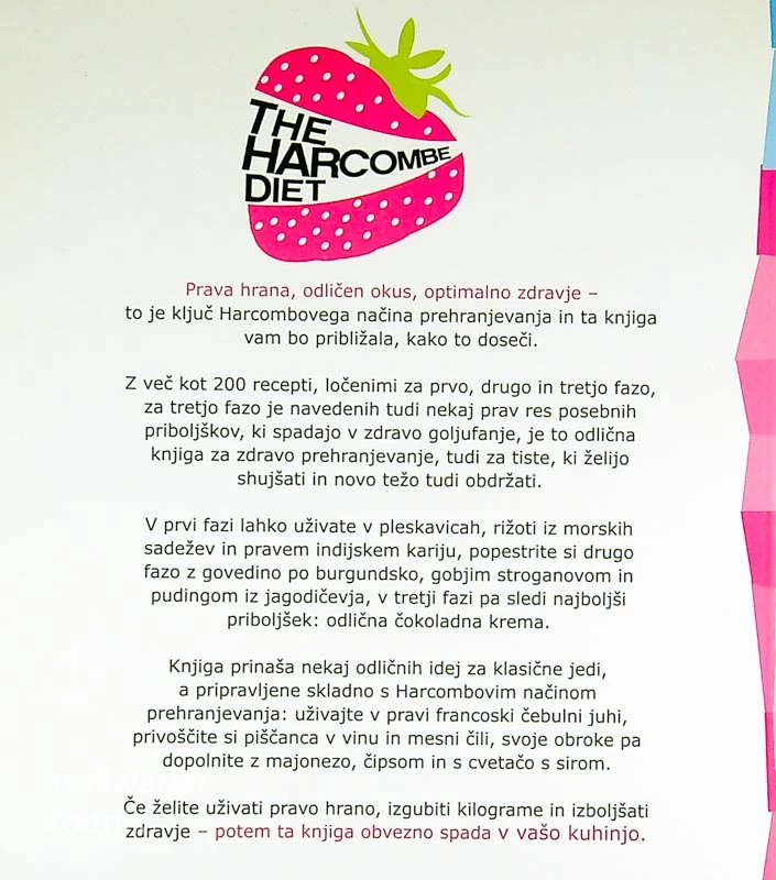 THE HARCOMBE DIET; KNJIGA RECEPTOV, Zoë in Andy Harcombe