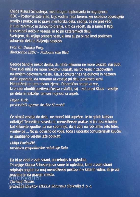 SE NE GREŠ VEČ?; VEČ VESELJA IN MOTIVACIJE V MENEDŽMENTU, Klaus Schuster