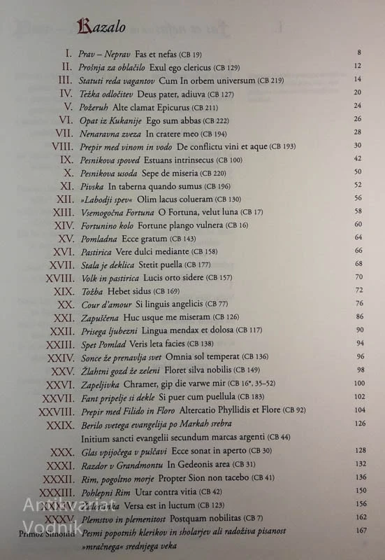 CARMINA BURANA, Izbral in prevedel Primož Simoniti