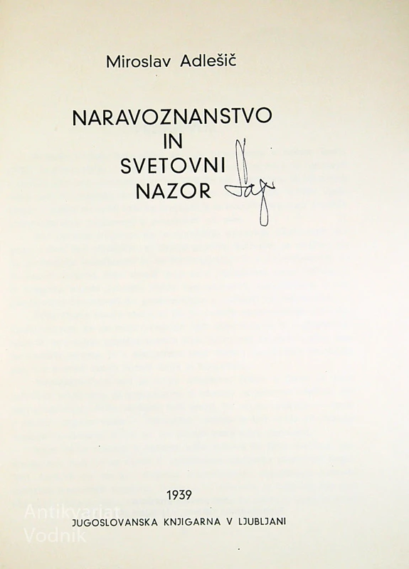 NARAVOZNANSTVO IN SVETOVNI NAZOR, Miroslav Adlešič