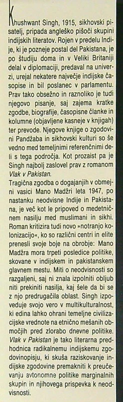 VLAK V PAKISTAN, Singh
