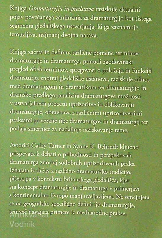 DRAMATURGIJA IN PREDSTAVA, Cathy Turner in Synne K. Behrndt