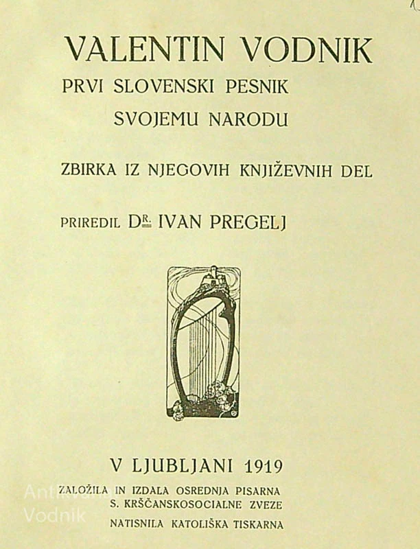 VALENTIN VODNIK; PRVI SLOVENSKI PESNIK SVOJEMU NARODU