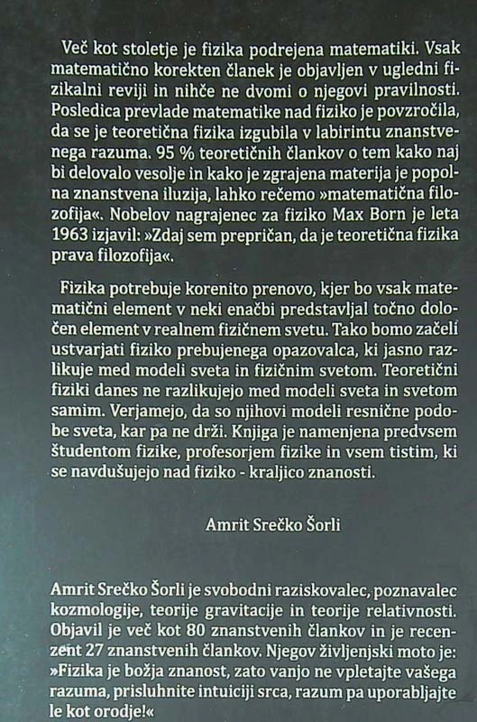 ČUDOVITA FIZIKA PREBUJENEGA OPAZOVALCA, Srečko Šorli