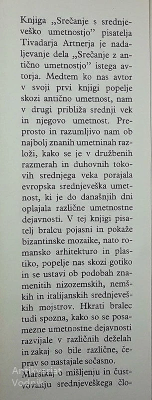 SREČANJE S SREDNJEVEŠKO UMETNOSTJO, Tivadar Artner