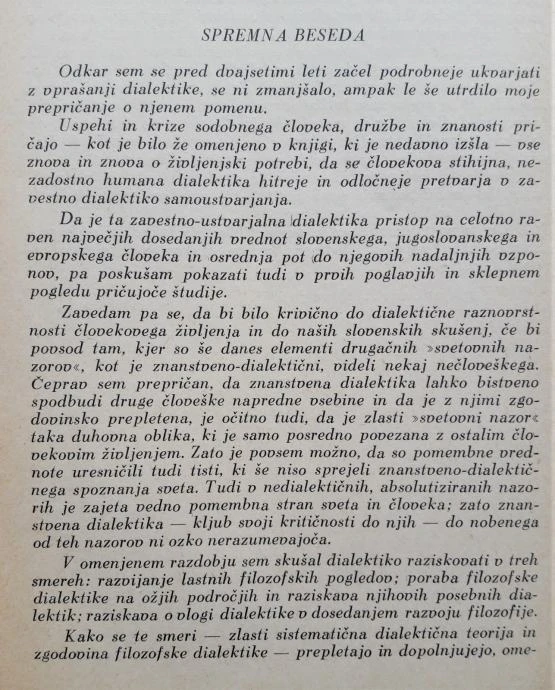 SODOBNA FILOZOFIJA MED DIALEKTIKO IN METAFIZIKO, Vojan Rus