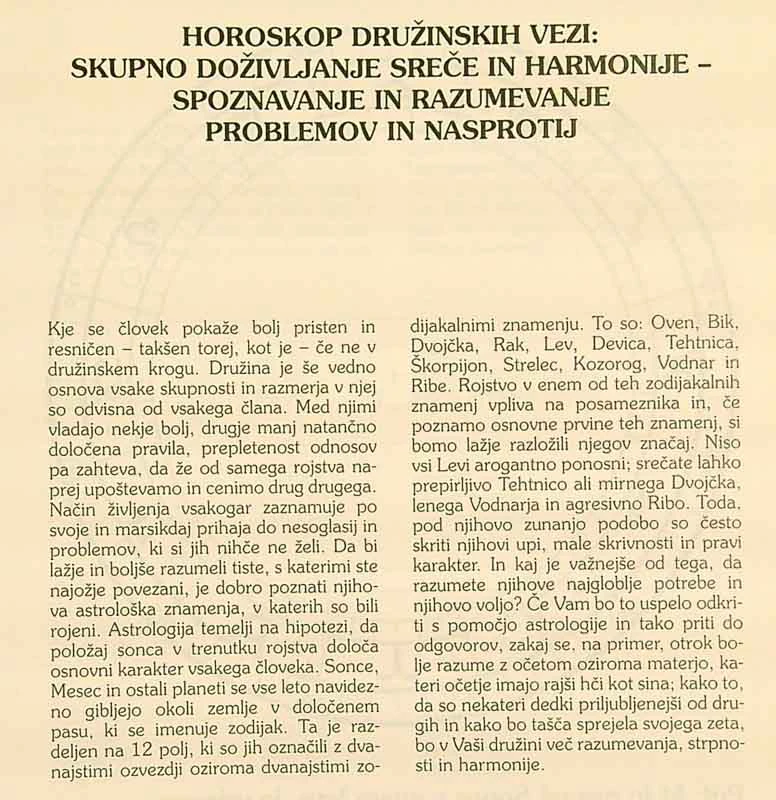 DRUŽINSKI HOROSKOP, B. A. Mertz
