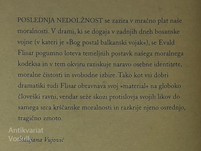 POSLEDNJA NEDOLŽNOST, Evald Flisar