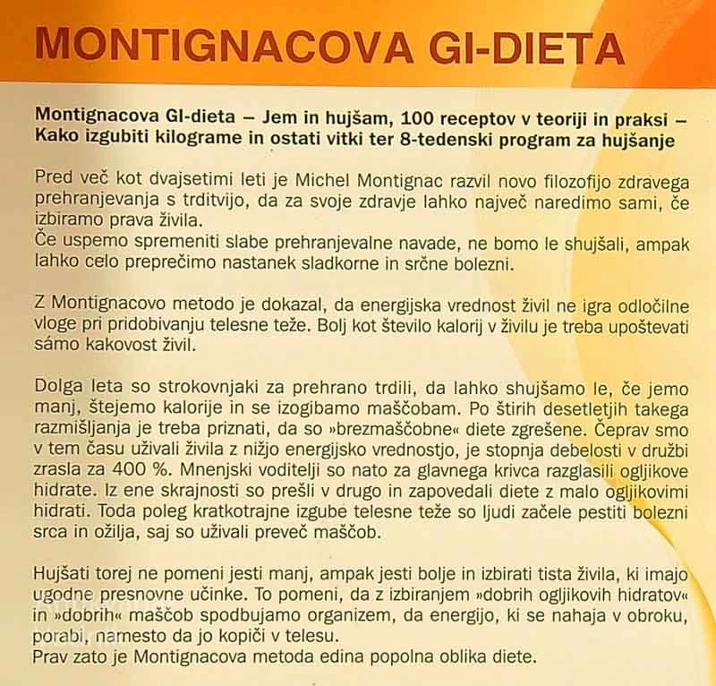 MONTIGNACOVA GI DIETA; JEM IN HUJŠAM, Michel Montignac