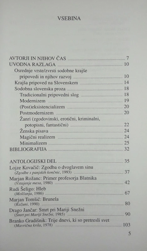SODOBNA SLOVENSKA KRAJŠA PRIPOVED, uredil Tomo Virk