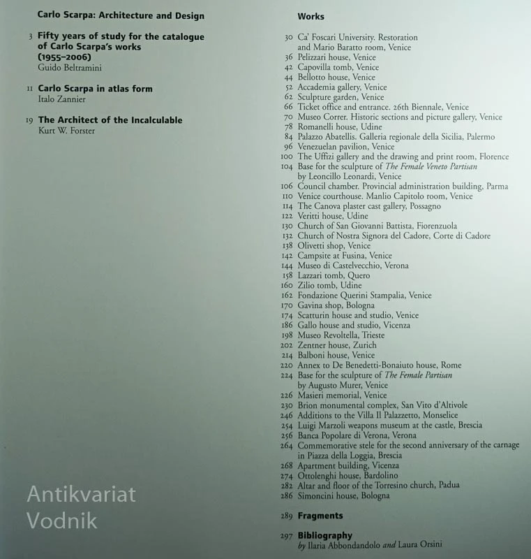CARLO SCARPA: ARCHITECTURE AND DESIGN, več avtorjev