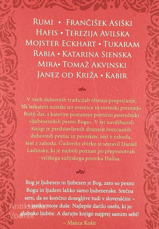 LJUBEZENSKE PESMI BOGA, Daniel Ladinsky