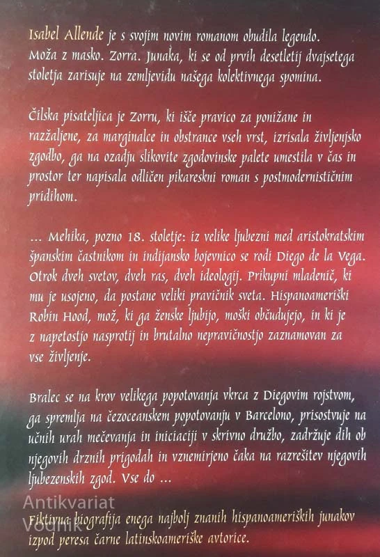 ZORRO ZAČENJA SVOJO POT, Isabel Allende