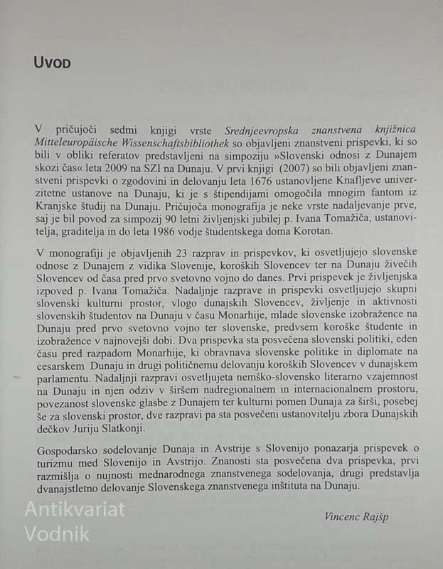 SLOVENSKI ODNOSI Z DUNAJEM SKOZI ČAS, Vincenc Rajšp