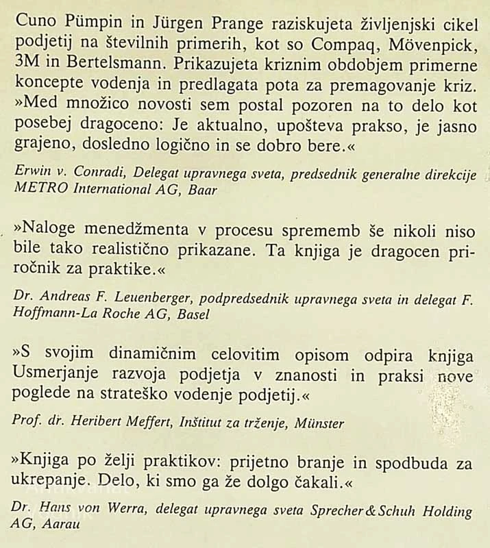USMERJANJE RAZVOJA PODJETJA, Cuno Pumpin in Jurgen Prange