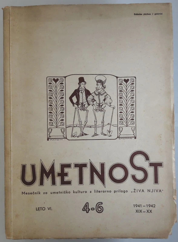 UMETNOST št. 4-6, 1941-1942 (mesečnik za umet. kulturo z literarno p.)