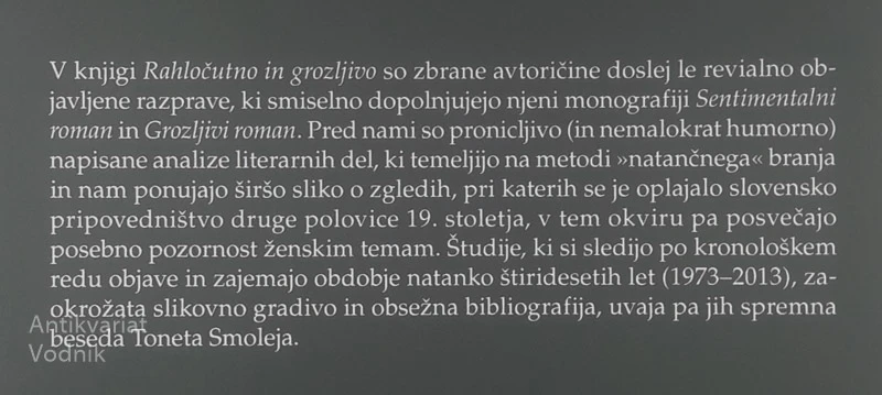 RAHLOČUTNO IN GROZLJIVO, Katarina Bogataj Gradišnik