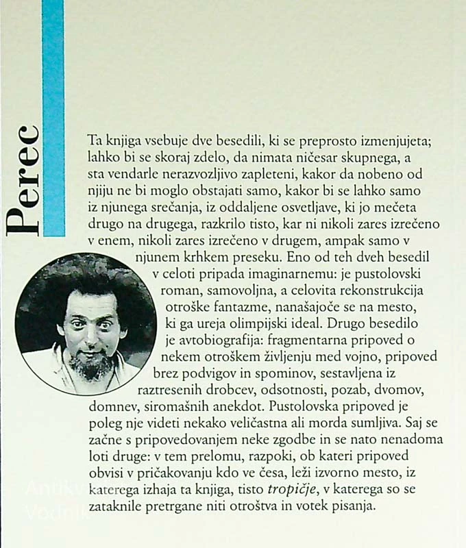 W ALI SPOMIN NA OTROŠTVO, Georges Perec