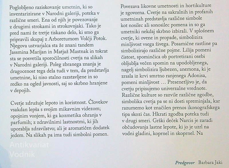 SPOROČILNOST CVETLIC NA SLIKAH NARODNE GALERIJE, Jassmina Marijan in Matjaž Mastnak