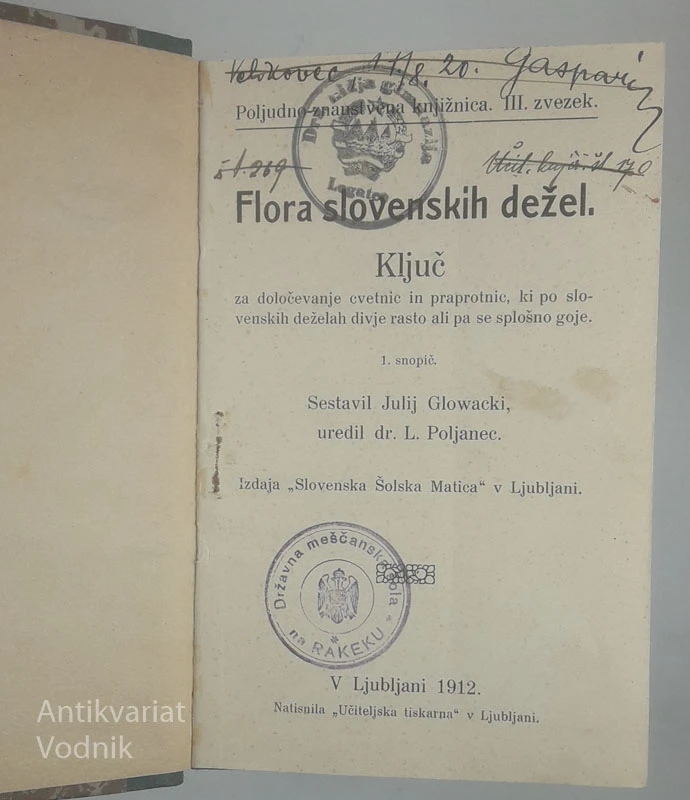FLORA SLOVENSKIH DEŽEL, Julij Glowacki