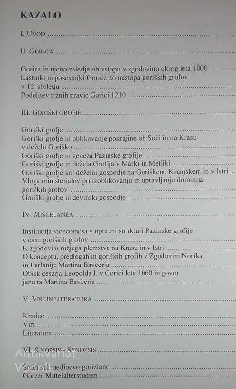 SREDNJEVEŠKE GORIŠKE ŠTUDIJE, PRISPEVKI ZA ZGODOVINO GORICE, GORIŠKE IN GORIŠKIH GROFOV, Peter Štih